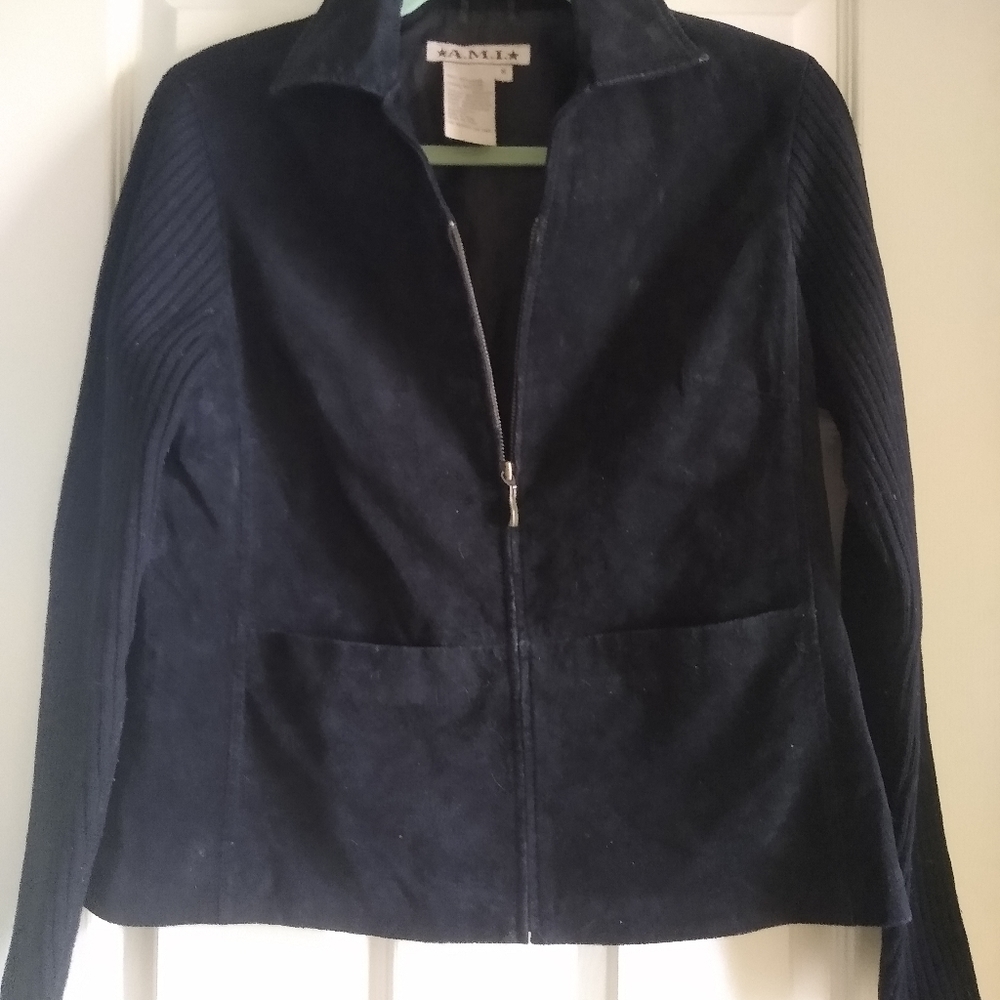 Cute Black Suede/Acrylic Jacket